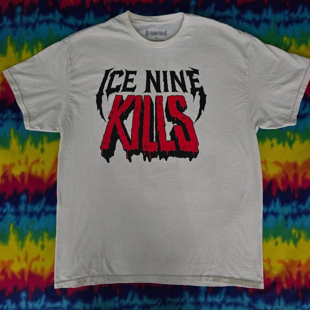 Ice Nine Kills Welcome to Horrorwood Band Tee White XL Short Sleeve Cotton Shirt
